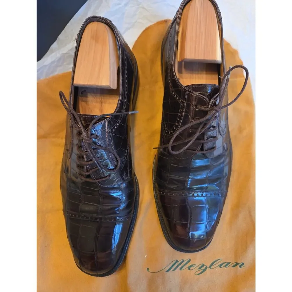 MEZLAN PLATINUM Genuine Crocodile Alligator Boots Loafers Mens Dress Shoes 9.5